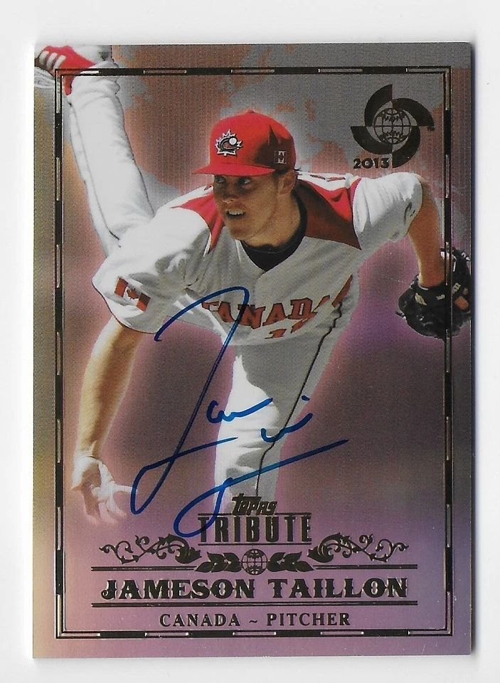 2013 TRIBUTE WBC JAMESON TAILLON CANADA CUBS AUTOGRAPHED SIGNED BASEBALL CARD RC - Image 1 of 1
