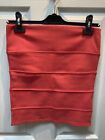 Coral Colour Zip Back Skirt. Size 10