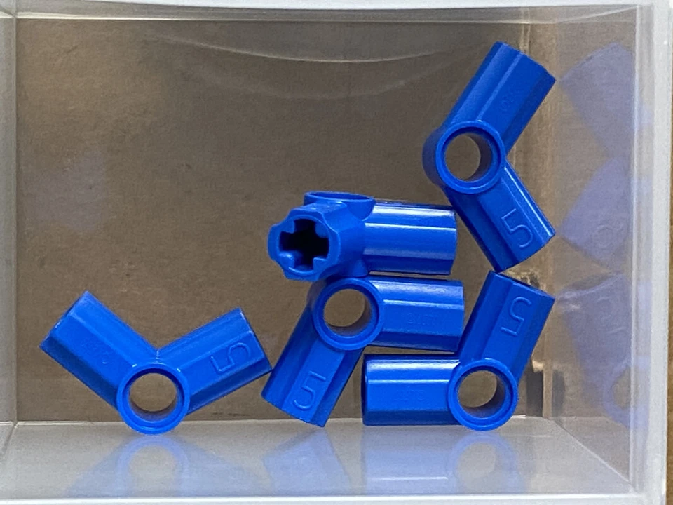 LEGO Parts - Blue Technic, Axle and Pin Connector Angled #5 - No 32015 - QTY 5 - Image 1 of 1