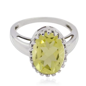 Zitronenquarz Feinsilber Ring Handarbeit Schmuck für Halloween Geschenk USA - Bild 1 von 2