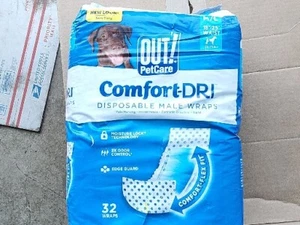 Out! PetCare - Comfort-DRI Disposable Male Wraps for Dogs - M/L (18"-25" Waist) - Picture 1 of 1