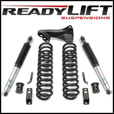 Kit de elevación de resorte helicoidal ReadyLift de 2,5" con amortiguadores para 2017-24 F-250 F-350 diésel 4x4 Foto 1 de 2