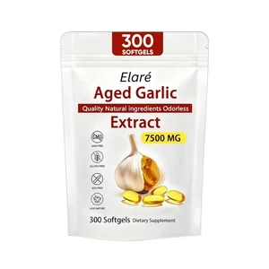 Elare Aged Garlic Extract, 300 Softgels, 7500mg Geruchlos | Herz & Immun Pack 1 - Bild 1 von 12
