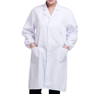 Unisex White Medical Lab Coat – Doctor Nurse Hospital Uniform Long Sleeve S-3XL - Image 1 of 4