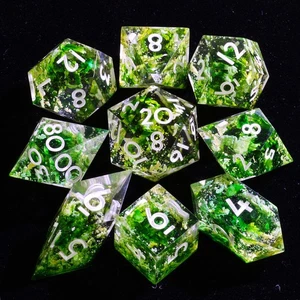 Set 9 dadi poliedrici DD sussurro verdeggiante per Dungeons Dragons RPG - Foto 1 di 6
