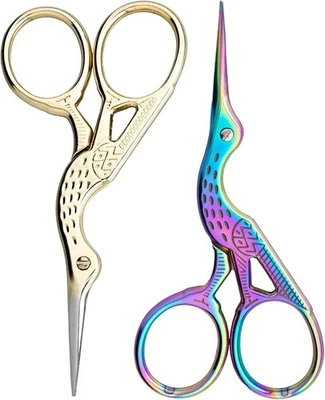 Embroidery Stork Scissor Stitch Sewing Craft Bird Small Tool Stainless Steel - Image 1 of 4