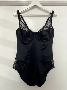 BNWOT M&S Bodysuit 38D black shapewear control underwire lace - Picture 1 of 11