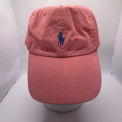 RALPH LAUREN POLO CORREA AJUSTABLE GORRA ROSA CON LOGO AZUL UNISEX Foto 1 de 3