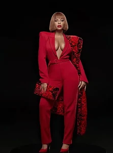 NWT adidas X IVY PARK BELTED JUMPSUIT 3.0 POWER RED Medium WOMENS UK 12 -14 SZ M - Bild 1 von 19