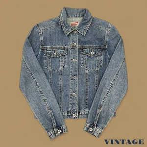Chaqueta De Camionero De Mezclilla Vintage Republic Azul Medio Pequeño - Imagen 1 de 3