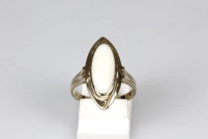 Anello 8 Carati Oro Opale Cabochon Gioiello Donna Regalo - Foto 1 di 8
