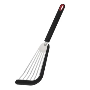 Spatola Pesce in Silicone con Manico Spatola Cucina Cucina Cottura Nero - Foto 1 di 6