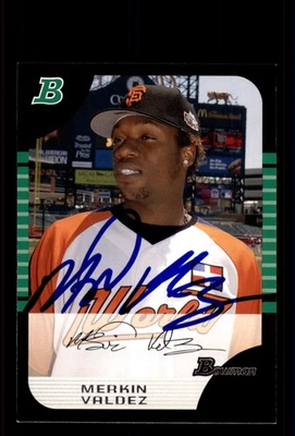 Signed Baseball Card Auto Merkin Valdez 2005 Bowman #BDP132 San Francisco Giants - Image 1 of 2