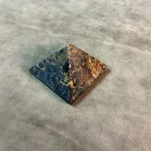 Carved rock stone Jasper marbled brown black pyramid paperweight 2” Size #6 - Picture 1 of 5