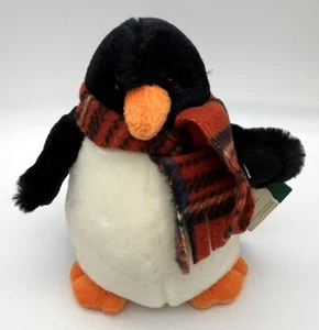 Neu mit Etikett Russ Berrie "Chatters" der Pinguin mit Schal Winter Urlaub Weihnachten Plüsch  - Bild 1 von 5