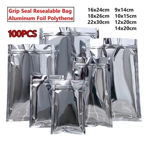 Druckverschlussbeutel  ZIP-Beutel Aluminium Folienbeutel Schnellverschluss Tüte - Picture 1 of 8