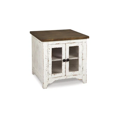 Mesa auxiliar informal Wystfield Signature Design by Ashley blanca/marrón Foto 1 de 4