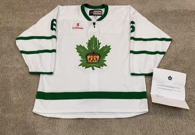 Toronto Marlies Game Worn Used St Patrick’s Specialty CCM MIC AHL Jersey Leafs - Image 1 of 4