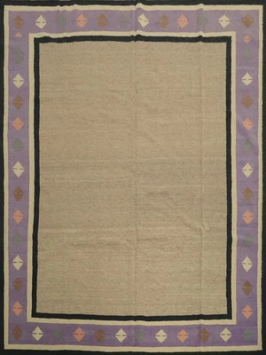 Square Minimalist Kilim Area Rug 10x10 Modern Turkish Flat-Weave Reversible rug - Image 1 of 4