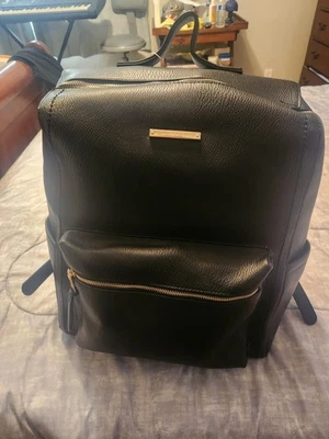 Poppy and Peonies  Nomad black Leather  Backpack - Image 1 of 4