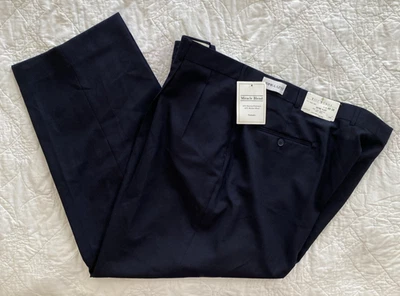 Men's Bill Blass Oxford Pleat Pant, 48x30, Navy, Washable, Wrink-L-Less - Image 1 of 4