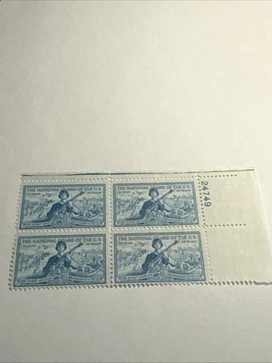 US 3 Cent National Guard Stamp Of 1953, Scott #1017, Block Of 4, MNH/OG VF. - Image 1 of 3