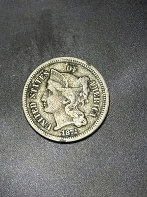 1872 Three Cent Nickel Piece 3C Ungraded Circulated VF Condition - Image 1 of 2