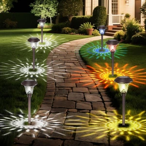 8 Pack Solar Pathway Lights Outdoor Solar Powered Lights Waterproof Glass High L - Picture 1 of 6