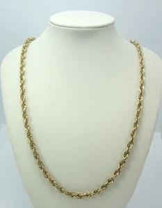STUNNING 10K YELLOW GOLD THICK ROPE STYLE CHAIN (22-1/4")  NECKLACE    8.8G - Picture 1 of 7