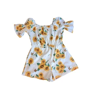 Shein Sunflower Romper No Belt Girl's Size L 10-12 - Picture 1 of 8