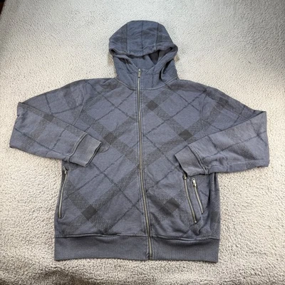 Sudadera con Capucha De Colección Zoo York Para Hombre Grande Azul A Cuadros Y2K Patinador Hip Hop Cremallera Completa Foto 1 de 4