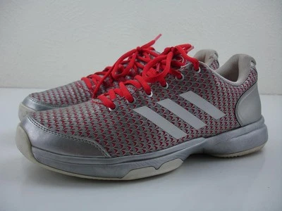 Women's 8.5 M Adidas Adizero Ubersonic 2 Athena AQ6053 Tennis Shoes Red Silver - Image 1 of 4