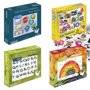 Rompecabezas de piso Kaplan Early Learning español y bilingüe de 24 piezas - Juego de 4 - Imagen 1 de 5