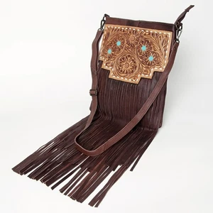 Bandolera AD American Darling Tooled a Mano Grano Completo Cuero Genuino Western - Imagen 1 de 6