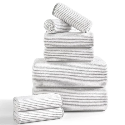 8-Piece Premium Towel Set for Bathroom|2 Oversized Large Bath Sheet,2 Hand To... - Image 1 of 4