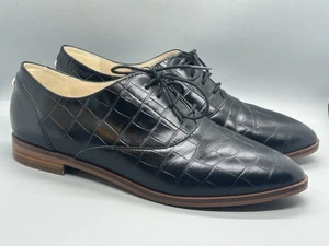 Zapatos Oxford Cole Haan Grand Series 360 para mujer negros con cordones cocodrilo en relieve 9B - Imagen 1 de 14