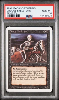 1994 Revised Magic The Gathering MTG Drudge Skeletons PSA 10 Gem Mint - Image 1 of 2