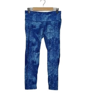 So capri leggings yoga rete polpaccio inserto blu spugna texture stampa piccolo - Foto 1 di 10