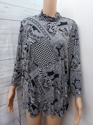 Top de mujer Susan Graver negro suelto en capas fluido en capas Lagenlook cachemira L Foto 1 de 4