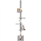 Floor-to-Ceiling Cat Tree Tower Adjustable 226-265.5cm Climbing for Cats Kittens