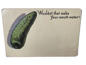 Antique 1910 Postcard Cucumber Wouldn't that make your mouth water KY Postmark - Picture 1 of 3