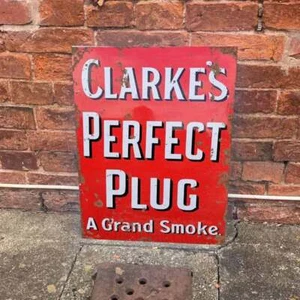 Clarkes spina perfetta cartello pubblicitario vintage in metallo - Foto 1 di 1