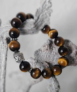 Edelstein Armband Tigerauge Buddha/ Natursteine unisex Männer Frauen - Bild 1 von 2