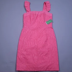 268 $ Lilly Pulitzer Sarafina Kleid eine Halse Jakobsmuschel Ösen rosa lachsfarben 10 - Bild 1 von 8