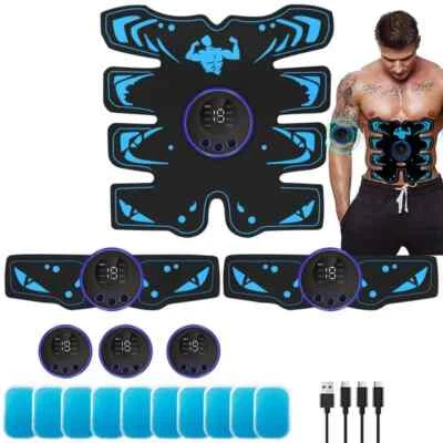 EMS Muscle Stimulator Rechargeable Abs Trainer Abdominal Toner Electronic Belts