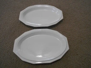 Pfaltzgraff Heritage White Set of 2 Oval Plates 12 x 8" Small Platters - Picture 1 of 4