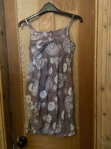 Miss Evie light brown patterned summer dress Age 12-13 - Picture 1 of 2