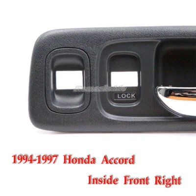 Chrome & Gray Inside Door Handle Front Right  for 94-97 Honda Accord Power Locks — 第 1/4 张图片