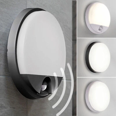 LED Außenleuchte Lampe 15W Wand Decken Leuchte weiß mit und ohne Bewegungsmelder - Bild 1 von 3