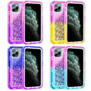 Full Body Shockproof Protective Quicksand Hard Case For iPhone Fit Otterbox Clip - Picture 1 of 16
